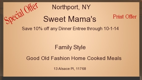 Save 10% off any Dinner Entree through 10-1-14